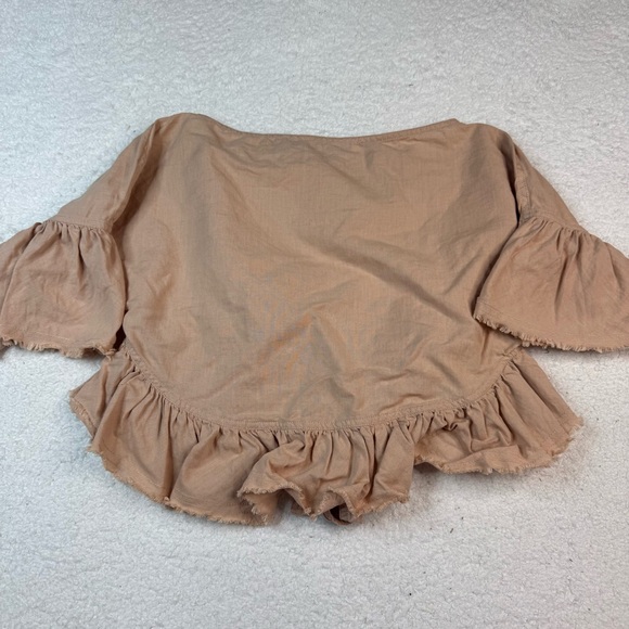 IRO Paris Linen Blend Pink Blouse Ruffle Sleeves Size 2 (FR34) - Picture 4 of 6